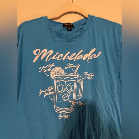 EUC Wildfox Bright Blue Michelada Graphic Tee - Picture 1 of 6